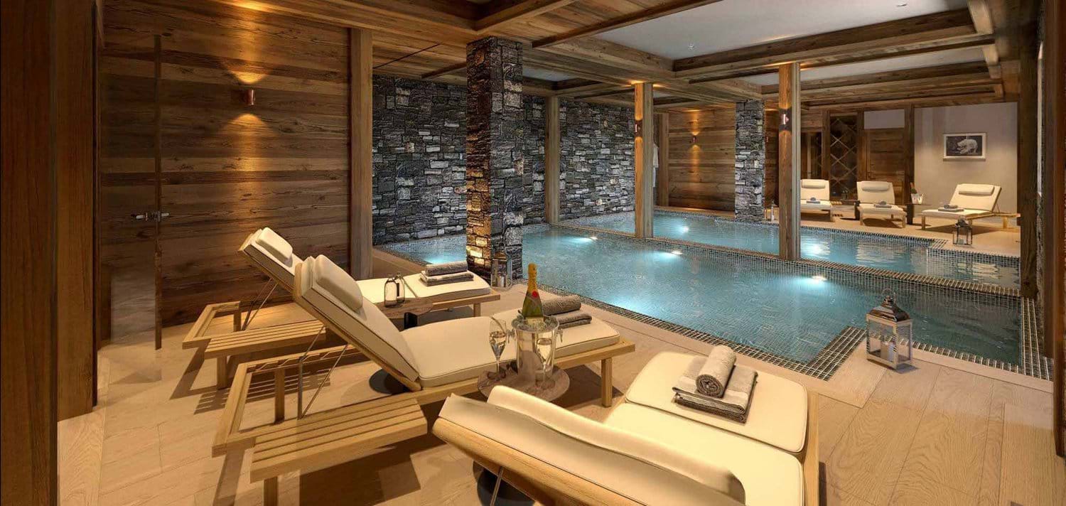 Innenpool Chalet Cortina